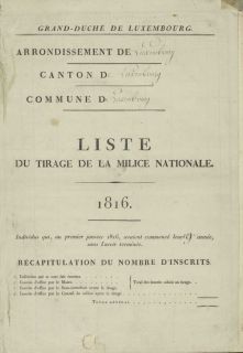 Online-Zugang zu den Registern der Nationalmiliz (1815-1834)
