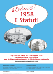 « Endlech » ! 1958 - E Statut